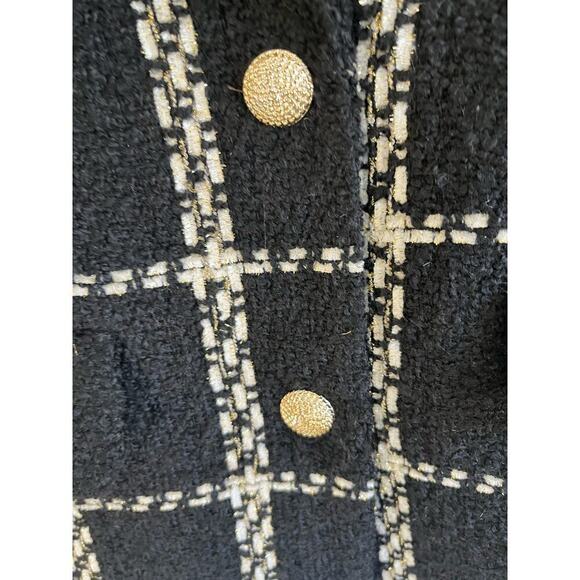 Anthropologie Endless Rose Woman Black Premium Plaid Oversize Tweed Bla… - Picture 7 of 12